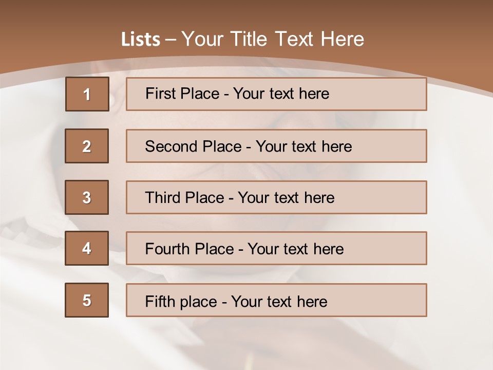 A Woman Sleeping In A Bed With Her Eyes Closed PowerPoint Template