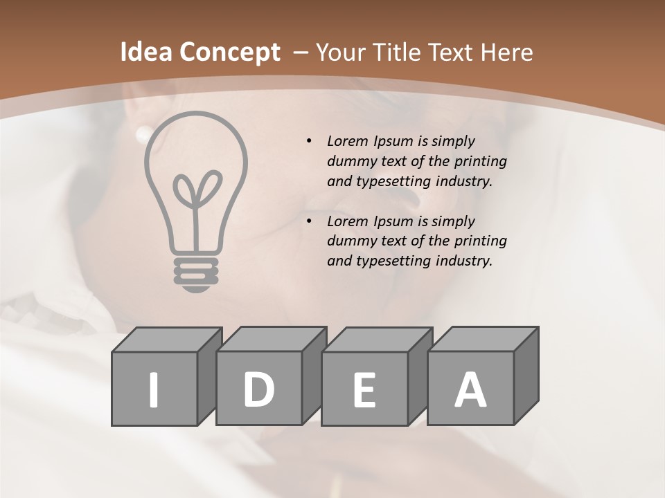 A Woman Sleeping In A Bed With Her Eyes Closed PowerPoint Template