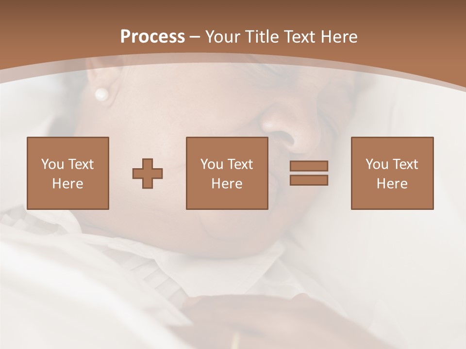 A Woman Sleeping In A Bed With Her Eyes Closed PowerPoint Template