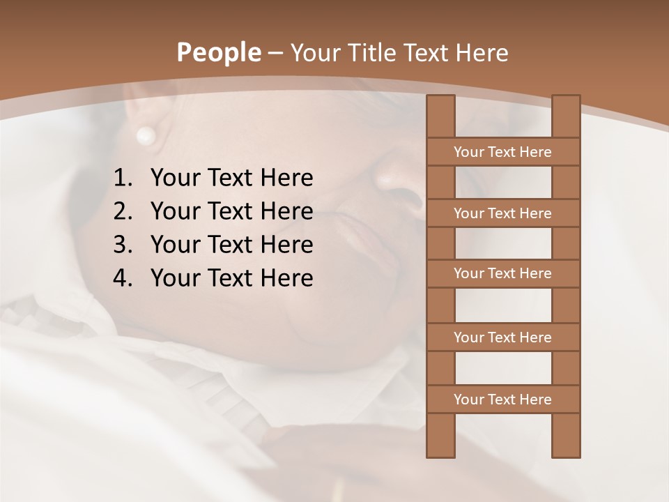 A Woman Sleeping In A Bed With Her Eyes Closed PowerPoint Template