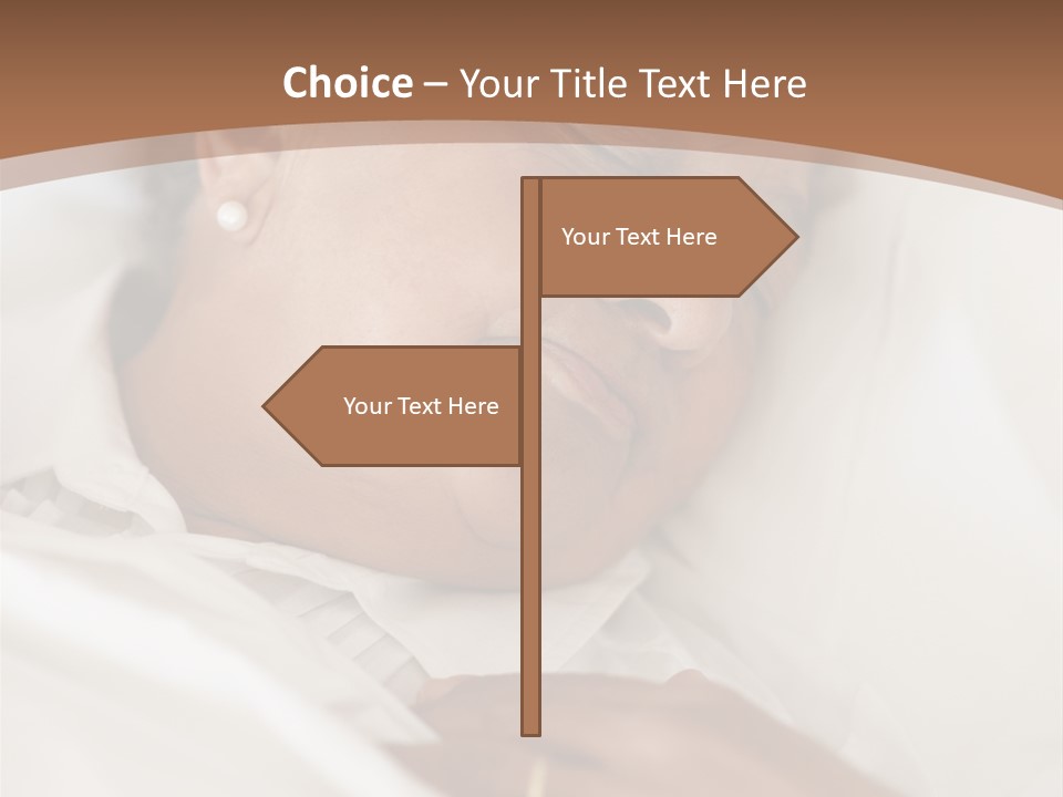 A Woman Sleeping In A Bed With Her Eyes Closed PowerPoint Template