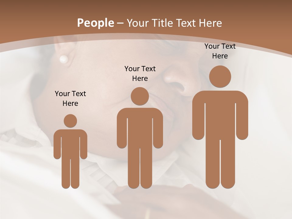 A Woman Sleeping In A Bed With Her Eyes Closed PowerPoint Template