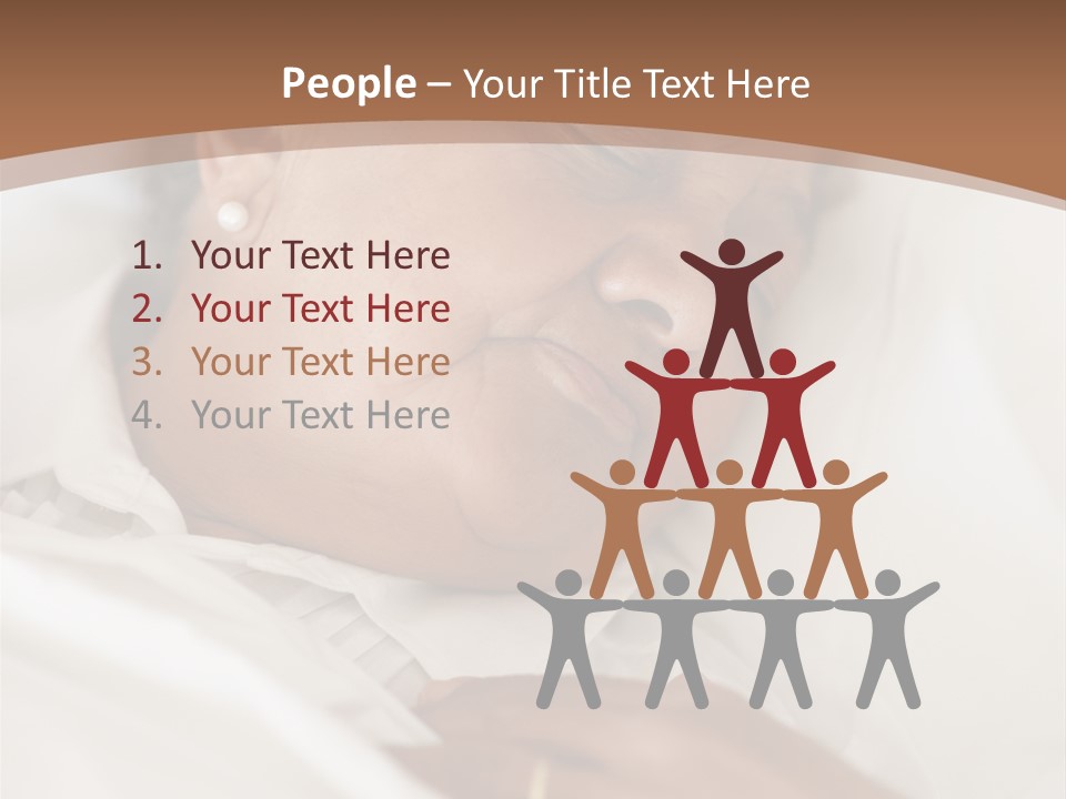 A Woman Sleeping In A Bed With Her Eyes Closed PowerPoint Template