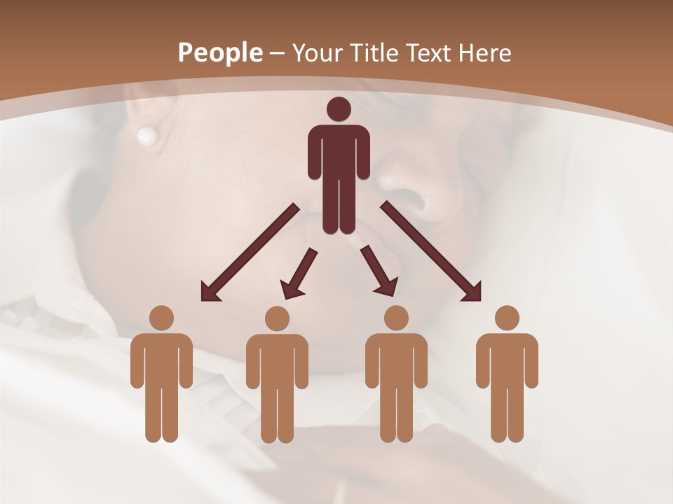 A Woman Sleeping In A Bed With Her Eyes Closed PowerPoint Template