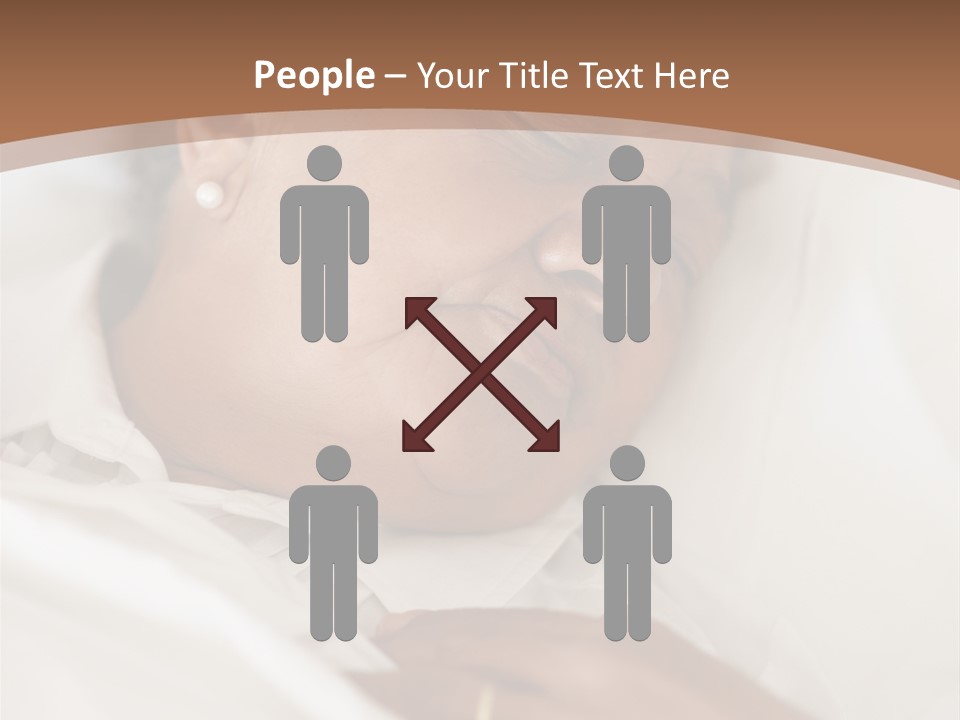 A Woman Sleeping In A Bed With Her Eyes Closed PowerPoint Template