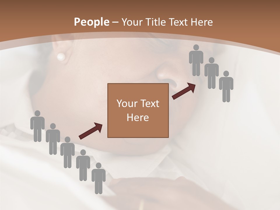 A Woman Sleeping In A Bed With Her Eyes Closed PowerPoint Template