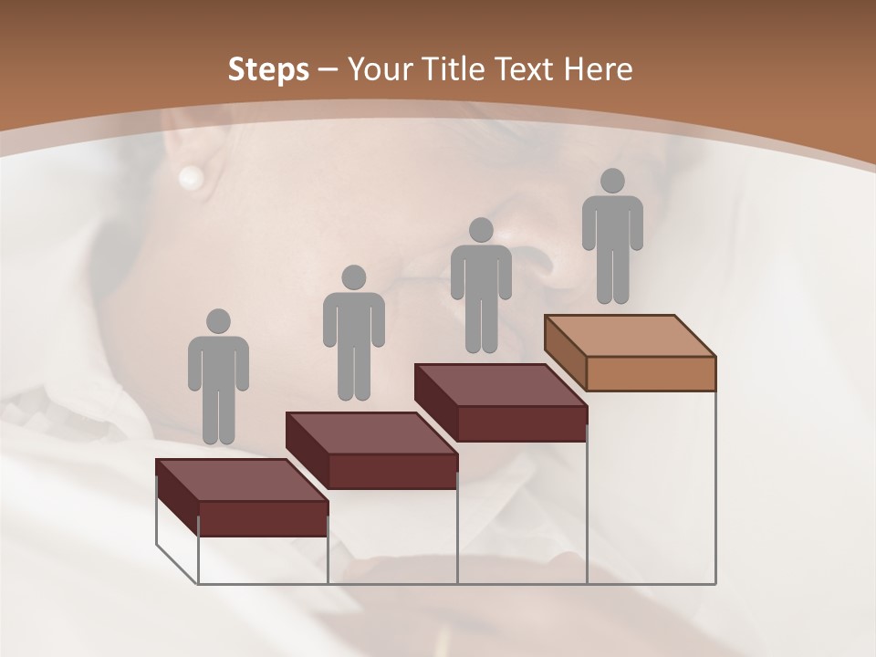 A Woman Sleeping In A Bed With Her Eyes Closed PowerPoint Template