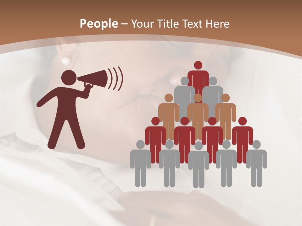 A Woman Sleeping In A Bed With Her Eyes Closed PowerPoint Template