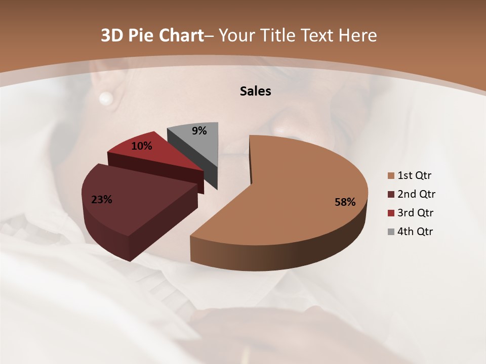 A Woman Sleeping In A Bed With Her Eyes Closed PowerPoint Template