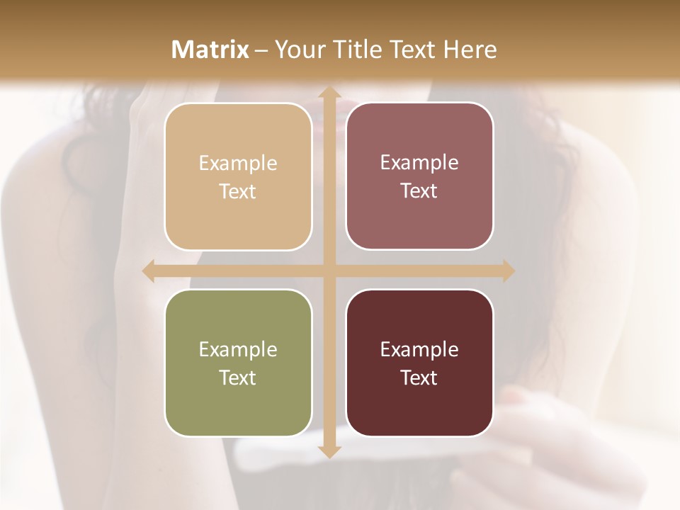 A Woman Sitting On The Floor Looking At Her Cell Phone PowerPoint Template