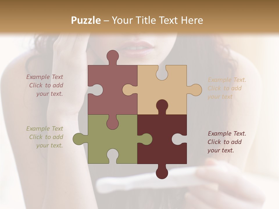 A Woman Sitting On The Floor Looking At Her Cell Phone PowerPoint Template