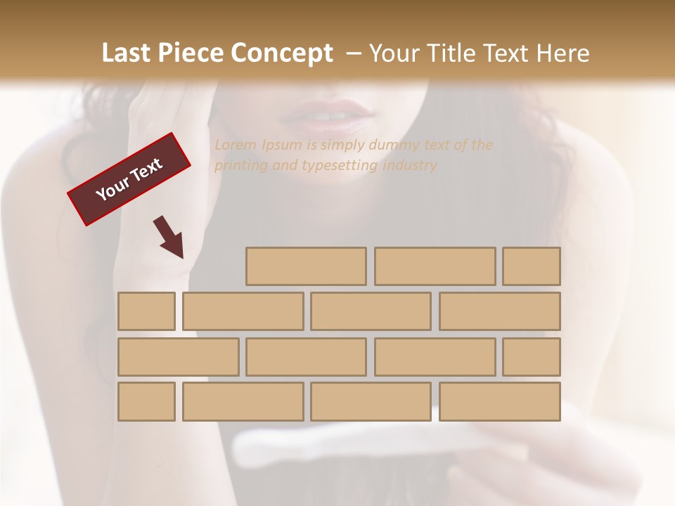 A Woman Sitting On The Floor Looking At Her Cell Phone PowerPoint Template