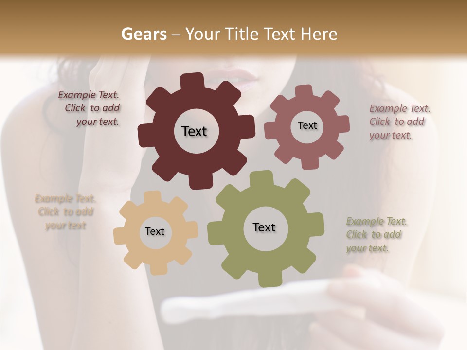 A Woman Sitting On The Floor Looking At Her Cell Phone PowerPoint Template