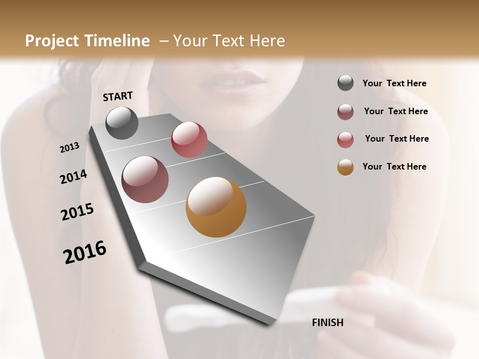 A Woman Sitting On The Floor Looking At Her Cell Phone PowerPoint Template