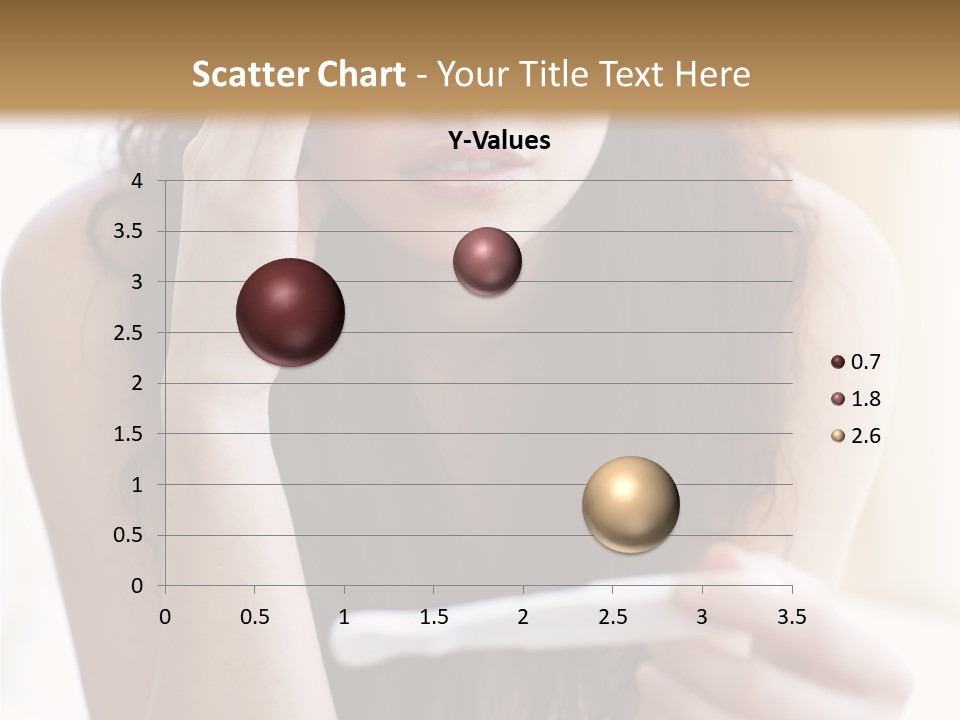 A Woman Sitting On The Floor Looking At Her Cell Phone PowerPoint Template