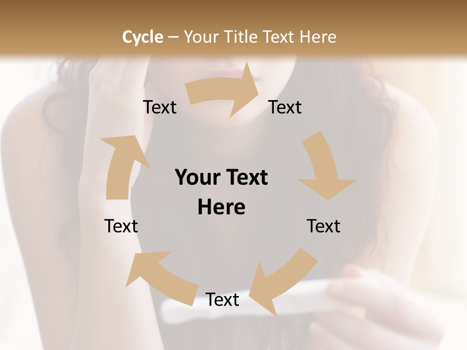 A Woman Sitting On The Floor Looking At Her Cell Phone PowerPoint Template