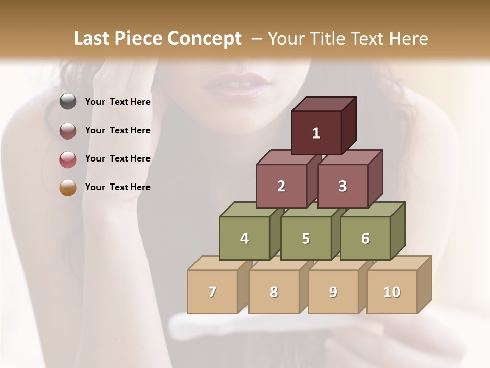 A Woman Sitting On The Floor Looking At Her Cell Phone PowerPoint Template