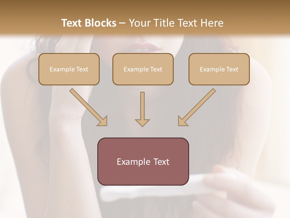 A Woman Sitting On The Floor Looking At Her Cell Phone PowerPoint Template