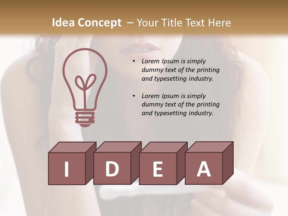 A Woman Sitting On The Floor Looking At Her Cell Phone PowerPoint Template