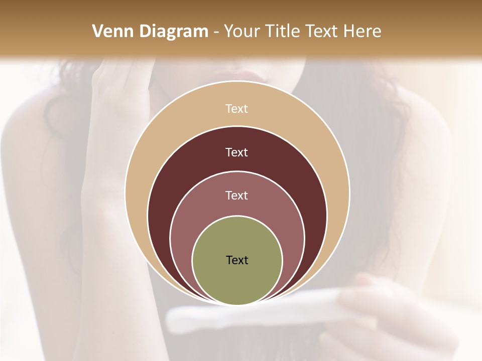 A Woman Sitting On The Floor Looking At Her Cell Phone PowerPoint Template