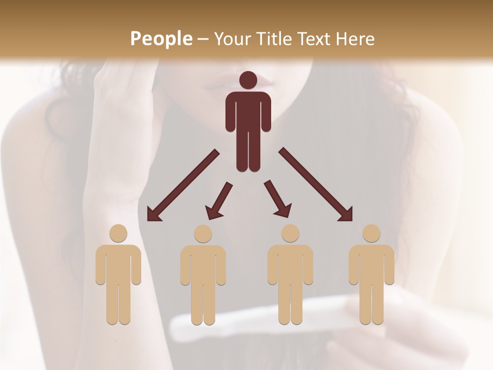 A Woman Sitting On The Floor Looking At Her Cell Phone PowerPoint Template