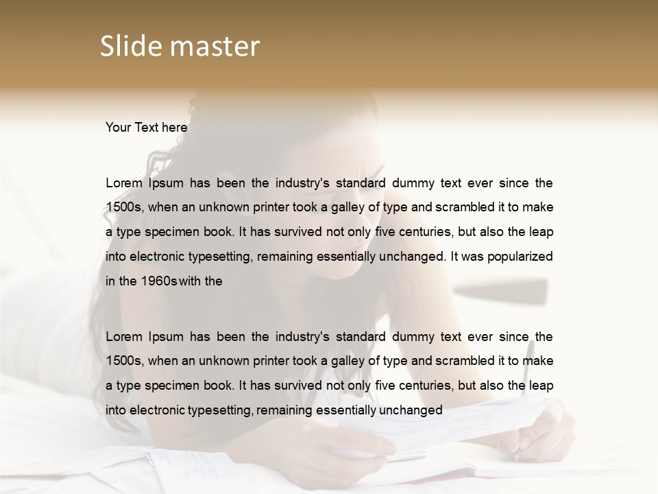 People Bed White PowerPoint Template