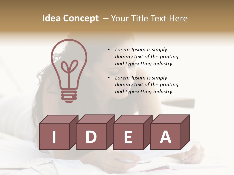 People Bed White PowerPoint Template