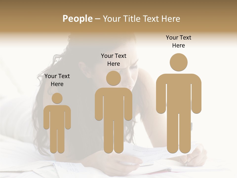People Bed White PowerPoint Template