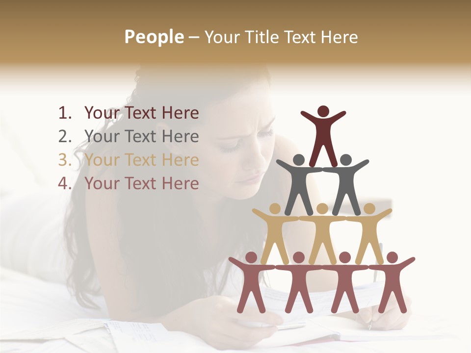 People Bed White PowerPoint Template
