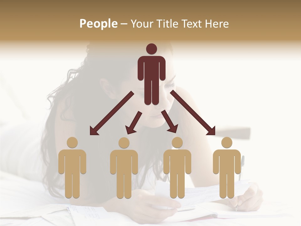 People Bed White PowerPoint Template