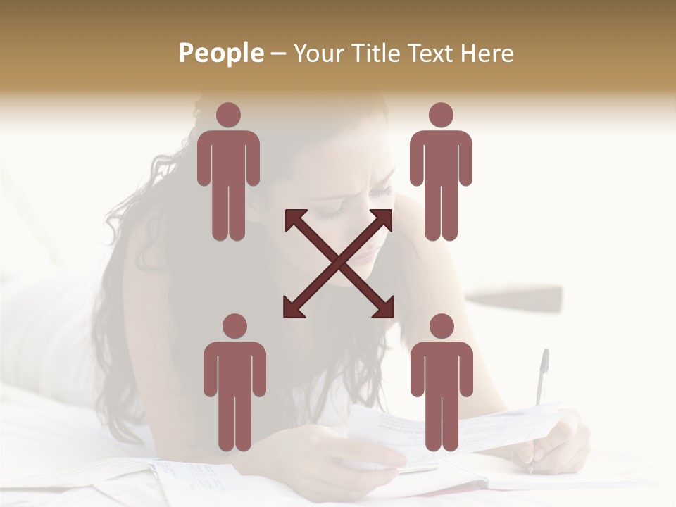 People Bed White PowerPoint Template