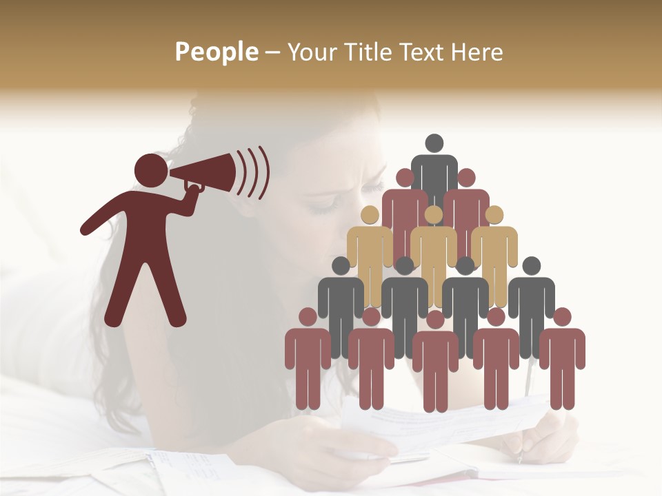 People Bed White PowerPoint Template