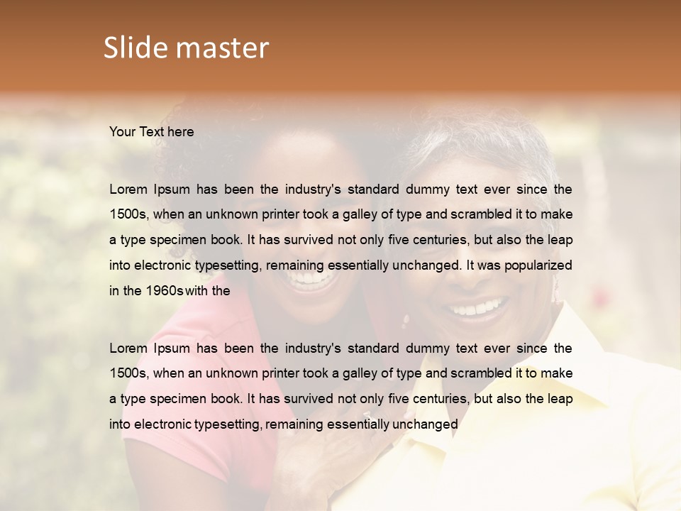 Sitting Women Grown Up PowerPoint Template