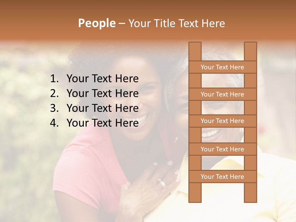 Sitting Women Grown Up PowerPoint Template