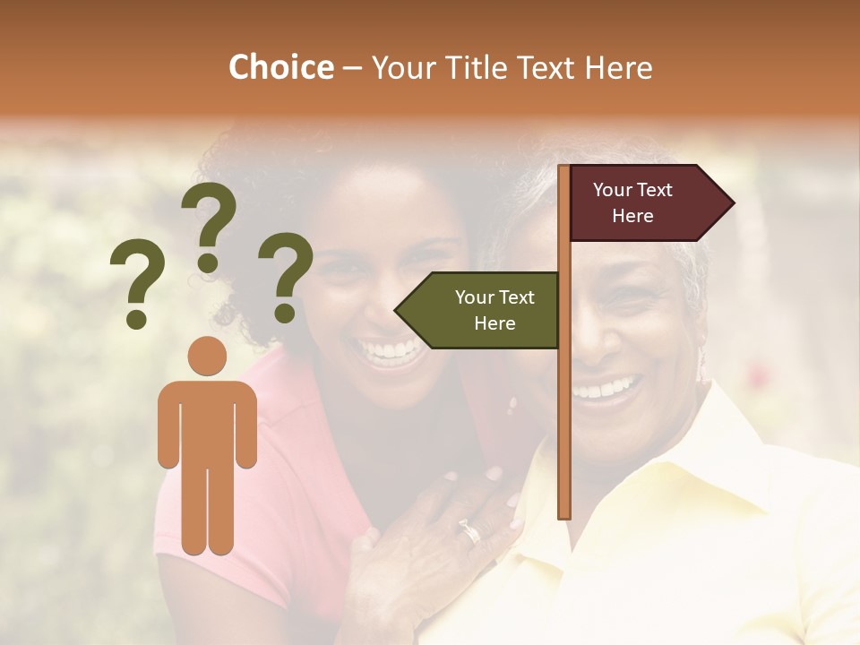 Sitting Women Grown Up PowerPoint Template