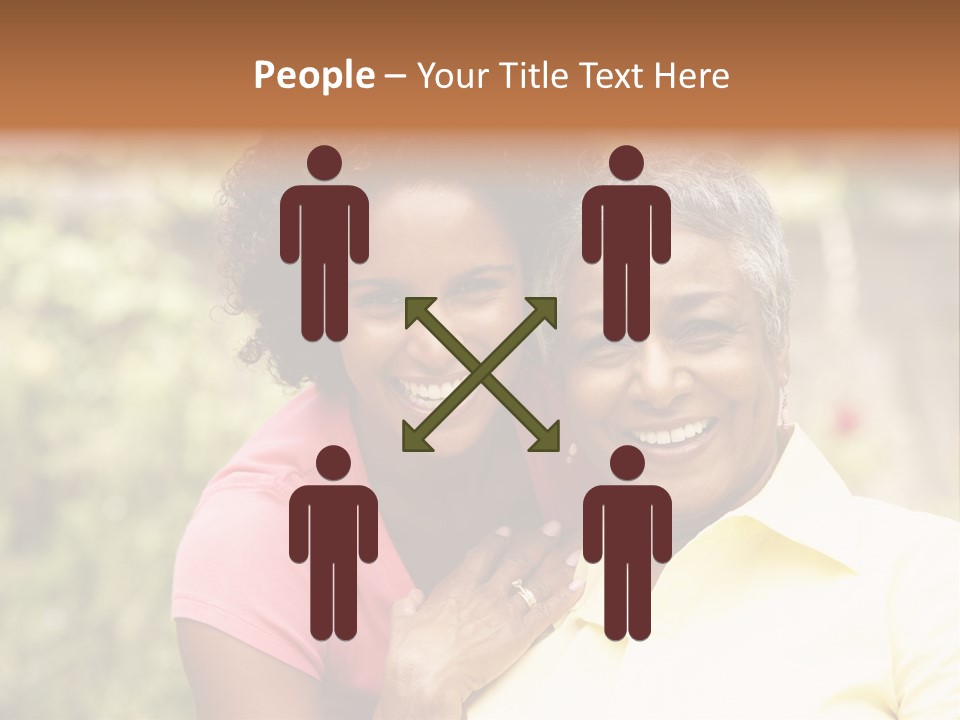 Sitting Women Grown Up PowerPoint Template