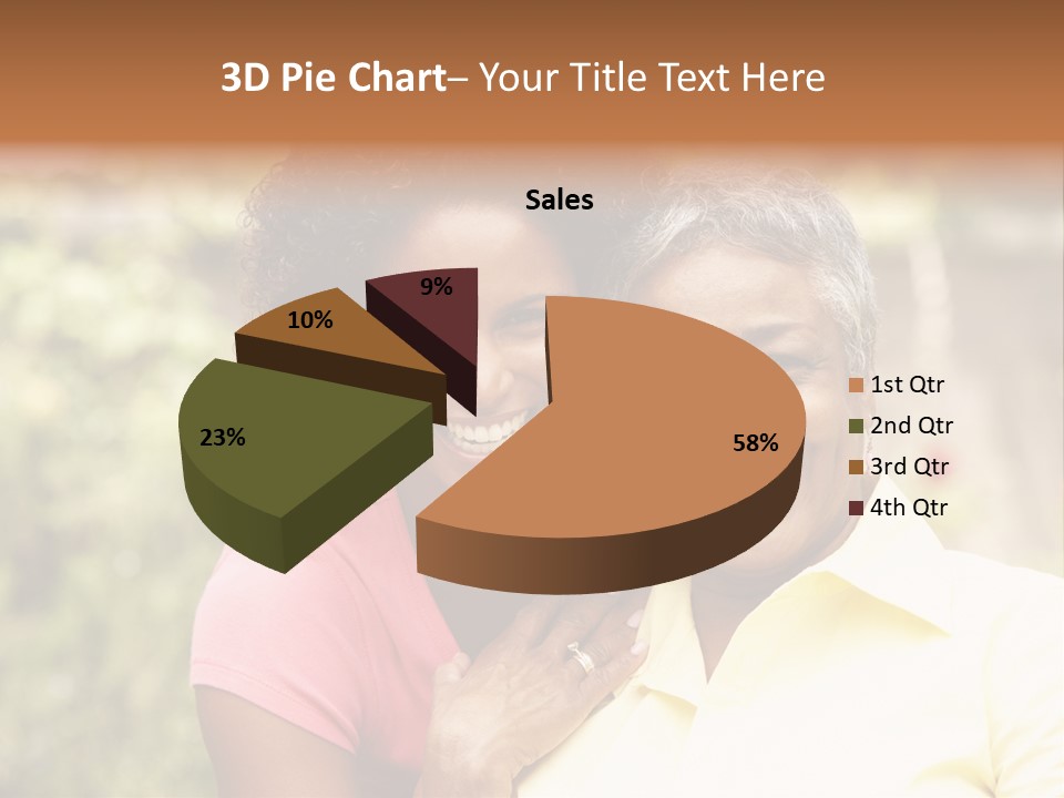 Sitting Women Grown Up PowerPoint Template