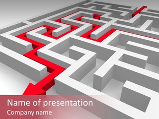 Labyrinth Render Business PowerPoint Template