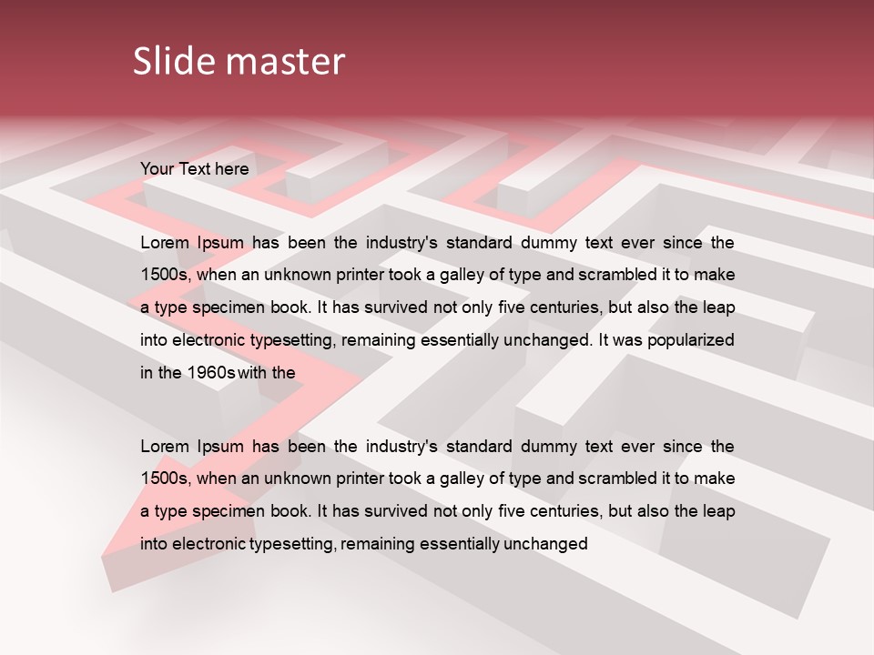 Labyrinth Render Business PowerPoint Template