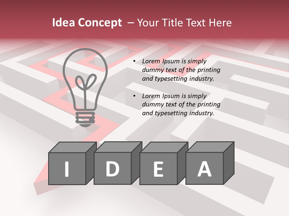 Labyrinth Render Business PowerPoint Template