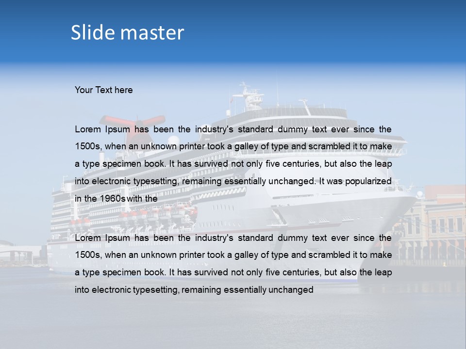 Break Blue Liner PowerPoint Template