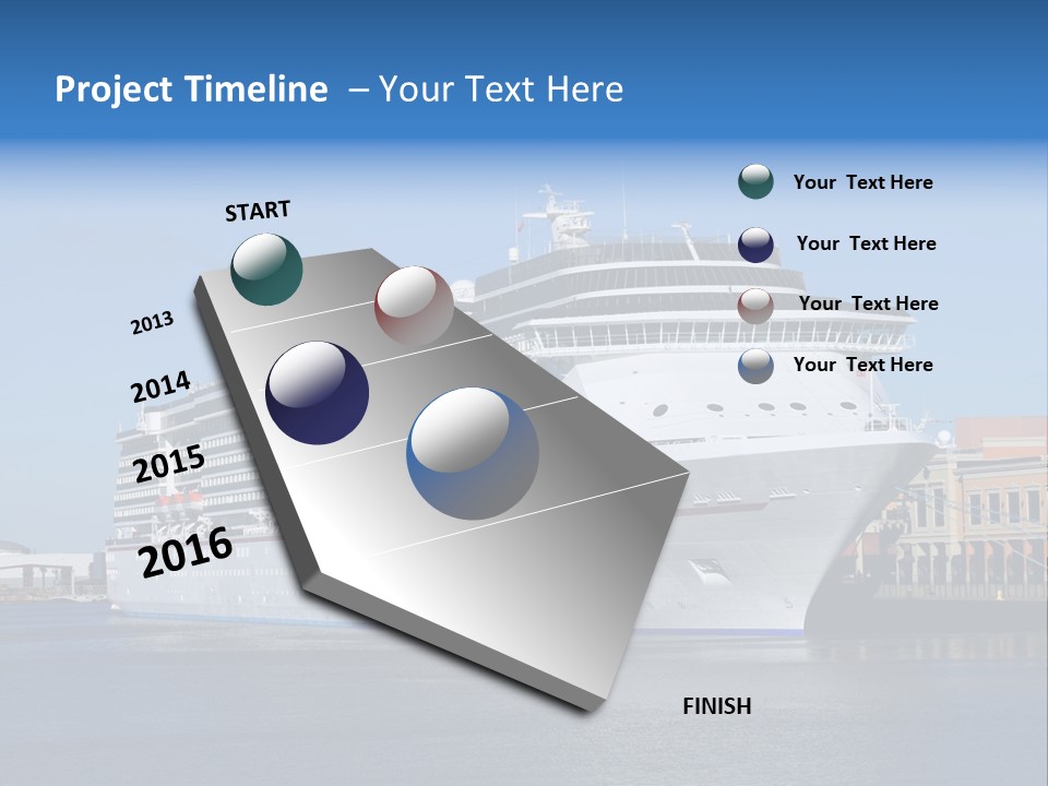 Break Blue Liner PowerPoint Template