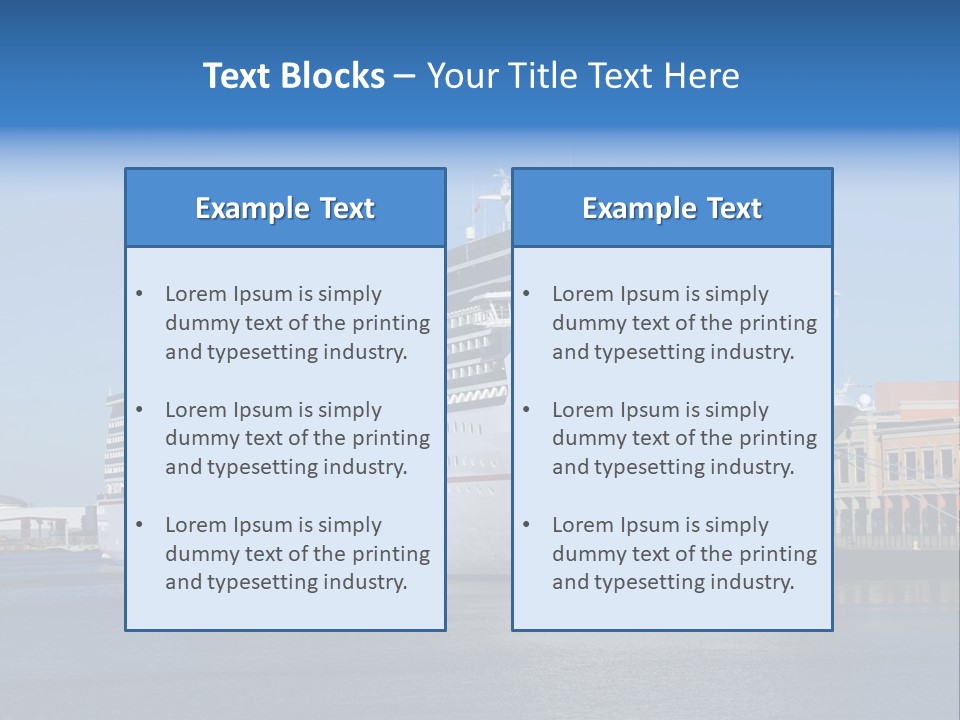 Break Blue Liner PowerPoint Template