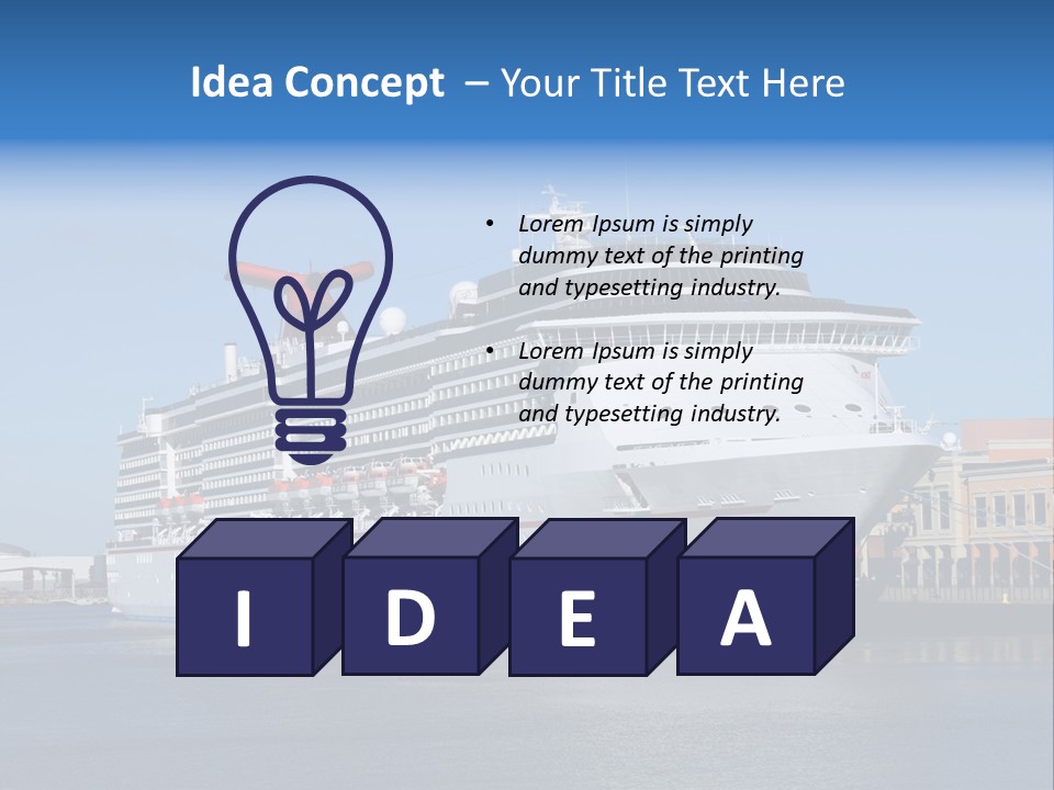 Break Blue Liner PowerPoint Template