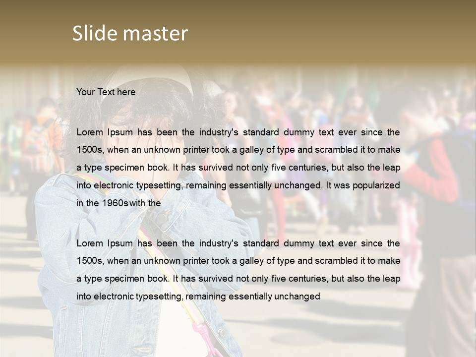 Caucasian Carrying School PowerPoint Template