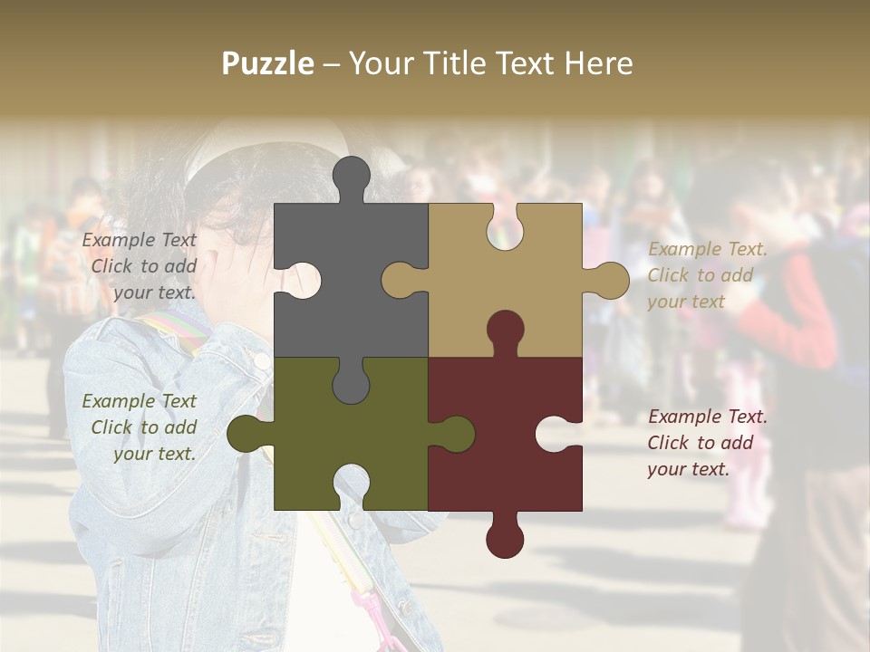 Caucasian Carrying School PowerPoint Template