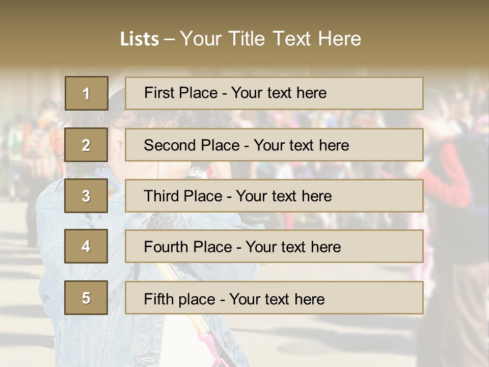 Caucasian Carrying School PowerPoint Template
