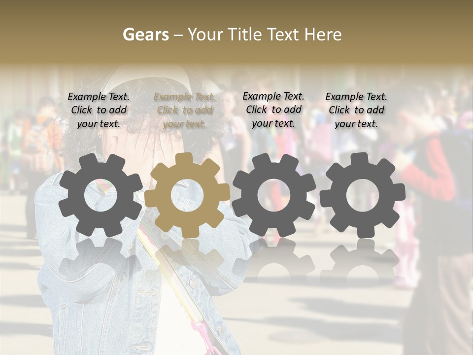 Caucasian Carrying School PowerPoint Template