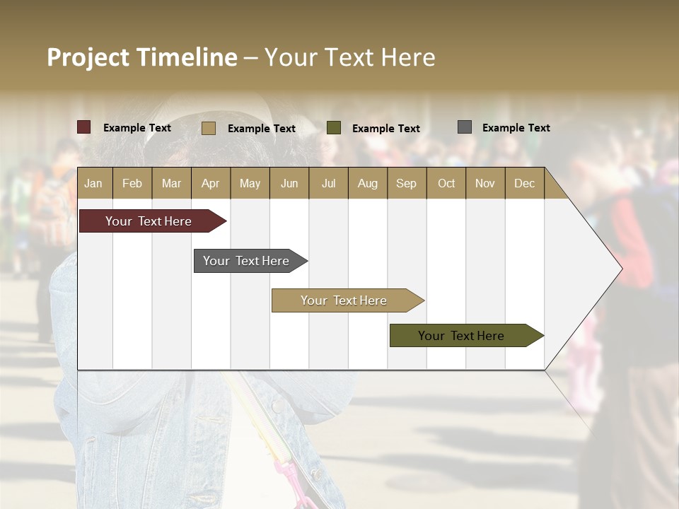 Caucasian Carrying School PowerPoint Template