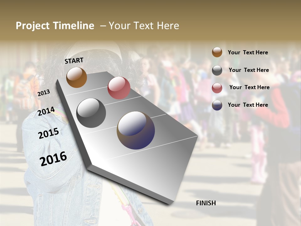 Caucasian Carrying School PowerPoint Template